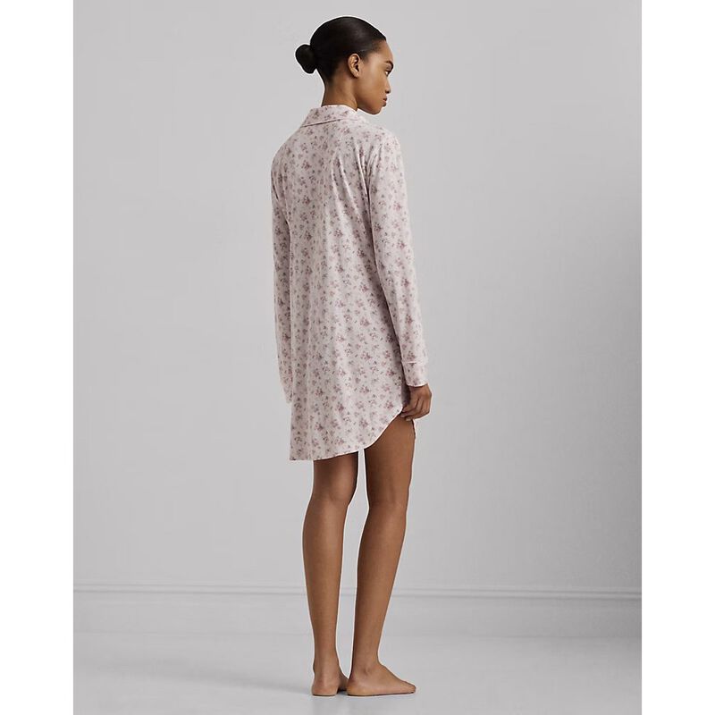 Lauren Ralph Lauren Classic Knit L/S Notch Collar Sleepshirt image number 1
